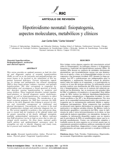 Hipotiroidismo neonatal: fisiopatogenia, aspectos moleculares