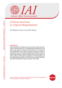 Critical Juncture in Cyprus Negotiations