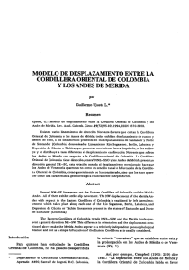 Ujueta L, Guillermo Modelo de desplazamiento entre la Cordillera