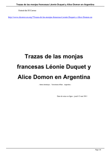 Trazas de las monjas francesas Léonie Duquet y Alice Domon en