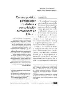 Cultura política, participación ciudadana y consolidación