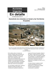 Acciones Urgentes En detalle .Demolición de viviendas en Israel y