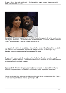 El rapero Kanye West pide matrimonio a Kim