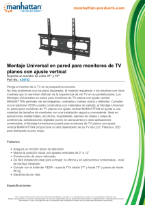Montaje Universal en pared para monitores de TV planos con ajuste