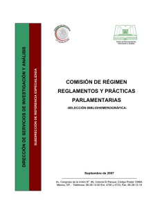 comisión de régimen reglamentos y prácticas parlamentarias