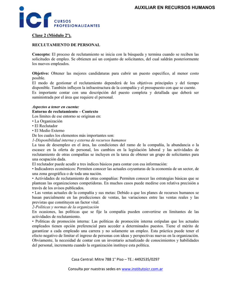 auxiliar recursos humanos sin experiencia