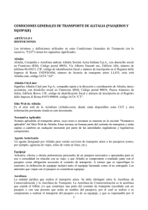CONDICIONES GENERALES DE TRANSPORTE DE ALITALIA