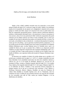 "Dafnis y Cloe" de Longo, en la traducción de Juan Valera (1887)