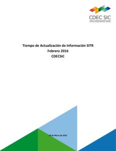 Informe Tiempo Actualización SITR Febrero 2016