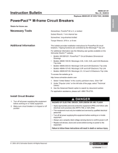 Instruction Bulletin PowerPact™ M-frame Circuit