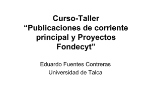 Curso-Taller “Publicaciones de corriente principal y Proyectos