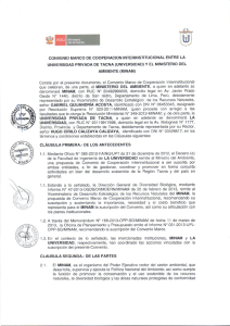 Convenio marco entre la Universidad Privada de Tacna y el MINAM