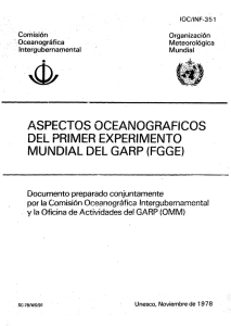 Aspectos oceanográficos del Primer Experimento Mundial del GARP