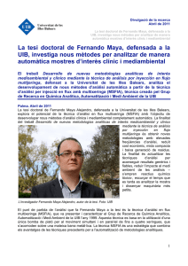 La tesi doctoral de Fernando Maya, defensada a la UIB, investiga