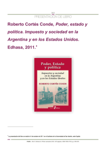 Roberto Cortés Conde, Poder, estado y política. Impuesto y