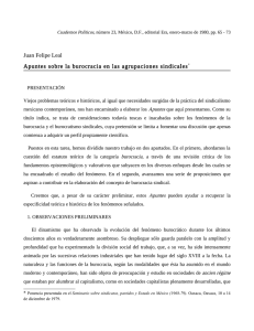 Juan Felipe Leal Apuntes sobre la burocracia en las agrupaciones