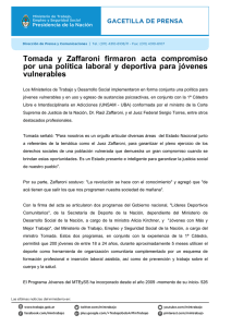 Tomada y Zaffaroni firmaron acta compromiso por una política