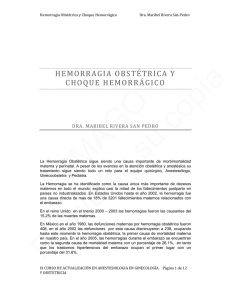 HEMORRAGIA OBSTÉTRICA Y CHOQUE HEMORRÁGICO
