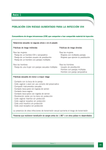 POBLACIÓN CON RIESGO AUMENTADO PARA LA INFECCIÓN VIH