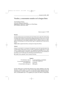 Vocales y consonantes nasales en la lengua íbera