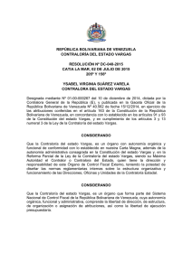 28 Resolución Organizativa N°3 - Contraloría del estado Vargas