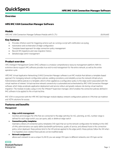 HPE IMC VAN Connection Manager Software