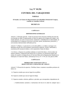 Ley Nº 18.256 CONTROL DEL TABAQUISMO