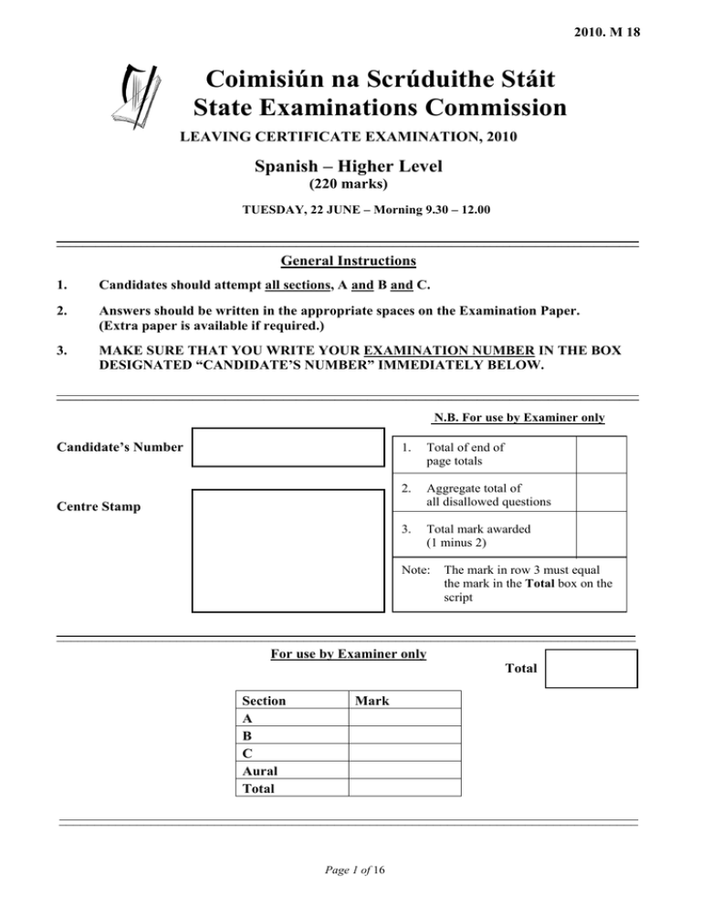 Coimisiún Na Scrúduithe Stáit State Examinations