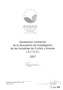 Declaración Ambiental de AIICA — 2007. Página 1 de 38