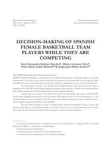 decision-making of spanish female basketball team players while