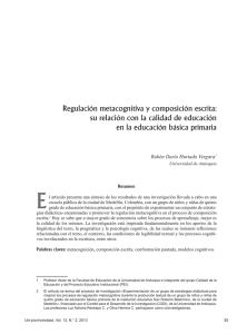 Regulación metacognitiva y composición escrita