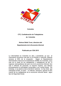 CTC. Organización del trabajo informal en la CTC colombiana