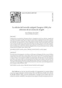 La edición del Lazarillo castigado Zaragoza 1599 y las ediciones de