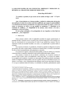 LA SOLUCION RAPIDA DE LOS CONFLICTOS, ARBITRAJE Y