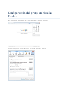 Configuración del proxy en Mozilla Firefox