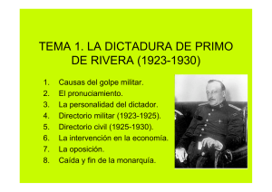 TEMA 1. LA DICTADURA DE PRIMO DE RIVERA (1923