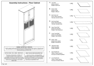 Assembly Instructions - Floor Cabinet A- T°PShe`f 1 PC