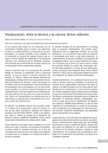 Restauración: entre la técnica y la ciencia. Breve reflexión