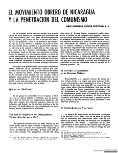 El movimiento obrero en Nicaragua y penetración del comunismo