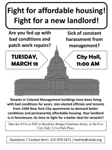 Fight for affordable housing! Fight for a new landlord! Tenants in
