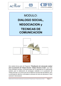 MODULO: DIALOGO SOCIAL, NEGOCIACION y TECNICAS DE