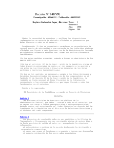 Decreto 148 -1992 - Ministerio de Relaciones Exteriores