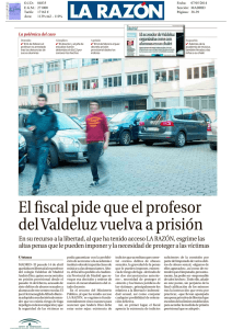 El fiscal pide que el profesor del Valdeluz vuelva a prisión