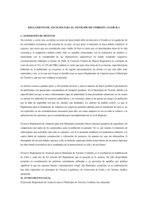 REGLAMENTO DE ANUNCIOS PARA EL MUNICIPIO DE