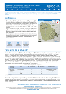 Colombia: Desplazamientos masivos en Guapí (Cauca)