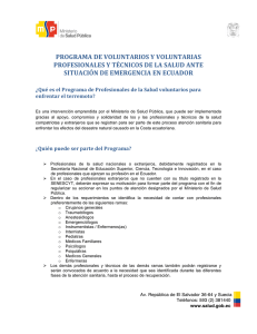 programa de voluntarios y voluntarias profesionales y técnicos de la