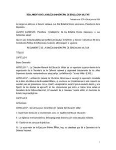 Reglamento de la Dirección General de Educación Militar