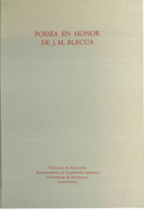 Poesía en honor de JM Blecua - Biblioteca Virtual Miguel de