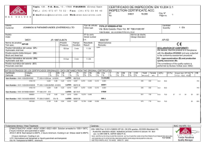 certificado de inspección: en 10.204 3.1 inspection