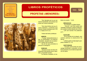 LIBROS PROFÉTICOS PROFETAS «MENORES»